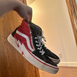 Vans Black Red White High-Top Sneakers